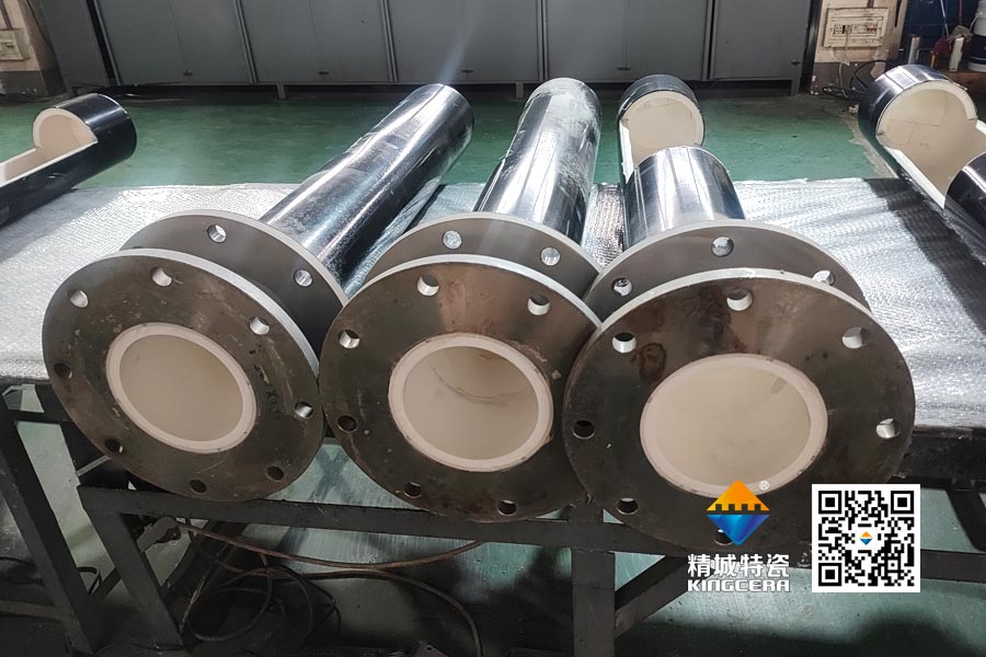 锂电正极质料粉体实力运送管道-等静压K95耐磨陶瓷进料管